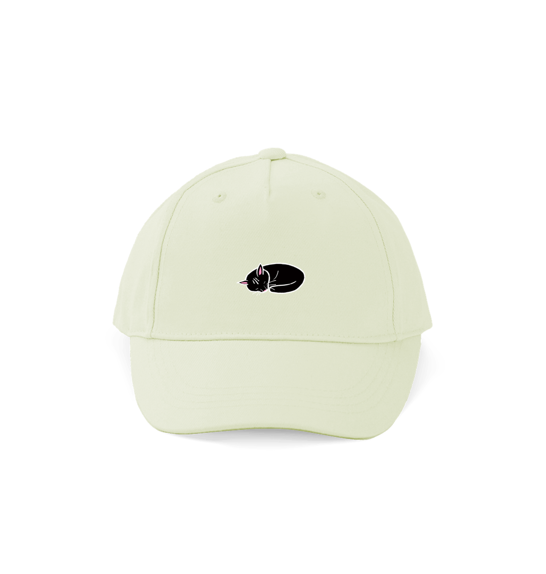 Organic Kids Baseball Cap with Black Cat (Cozy Kitchen Collection)