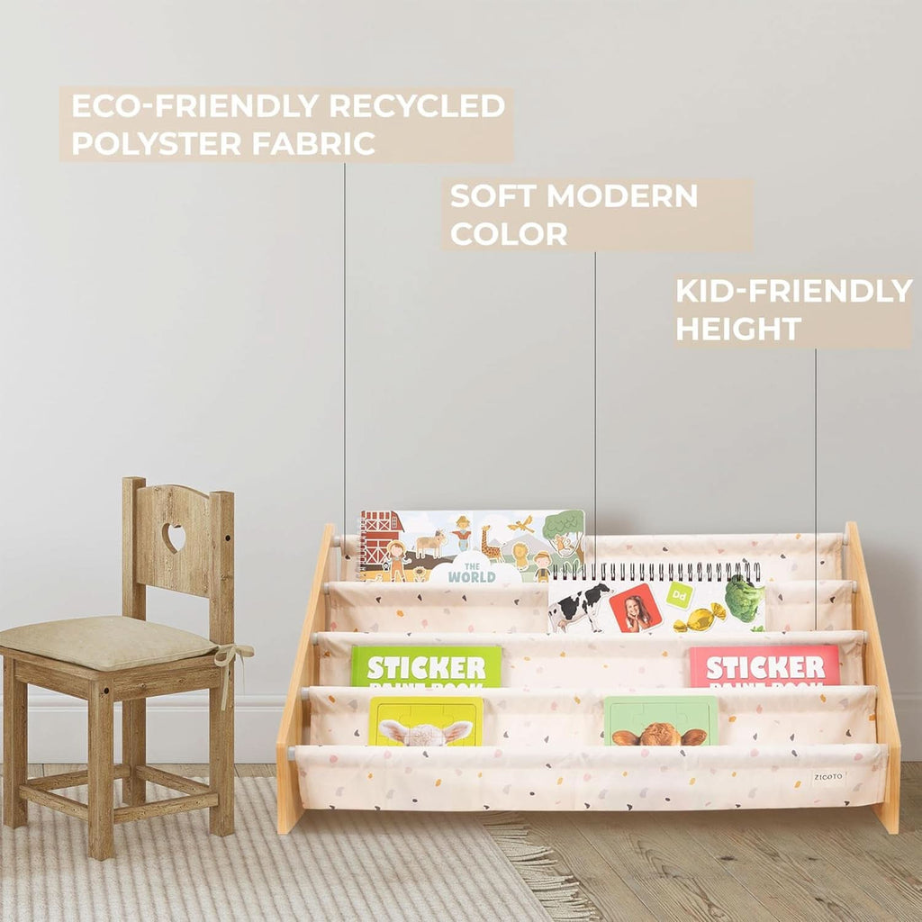Montessori Kids Bookshelf 28.7x15.7x13.6 Nursery Organizer