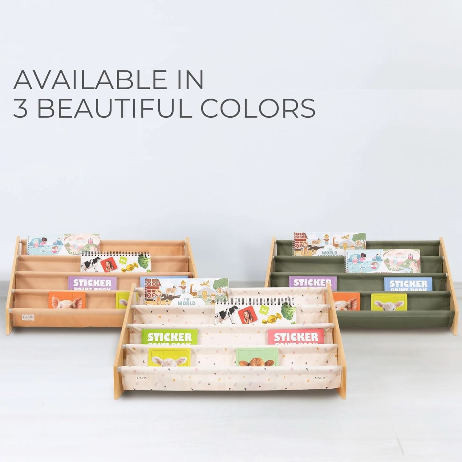 Montessori Kids Bookshelf 28.7x15.7x13.6 Nursery Organizer